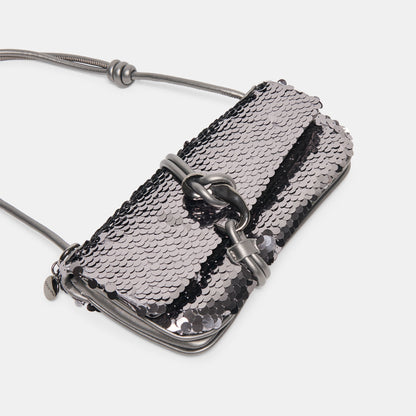Alice Gunmetal Sequin Shoulder Bag - Dolce Vita