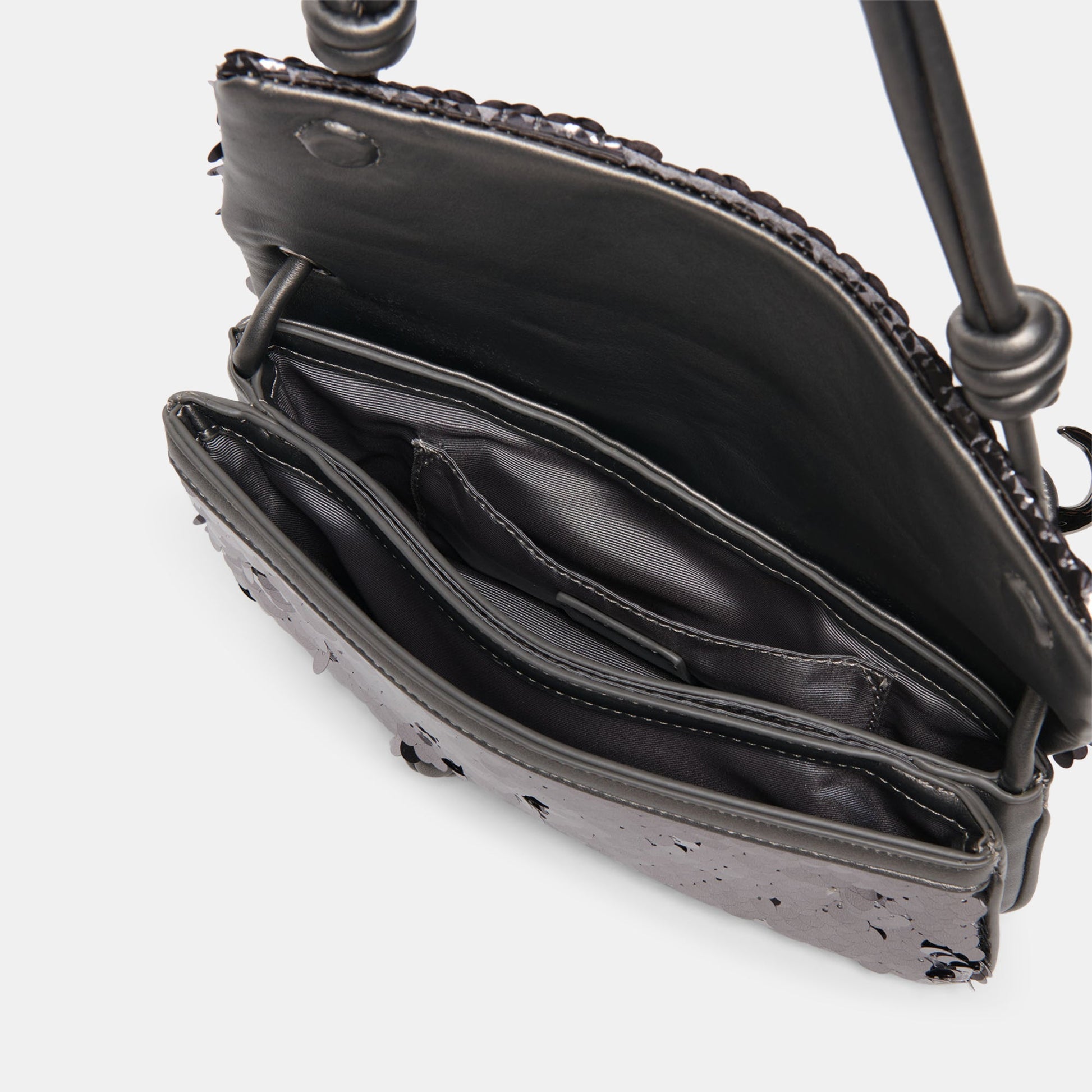 Alice Gunmetal Sequin Shoulder Bag - Dolce Vita