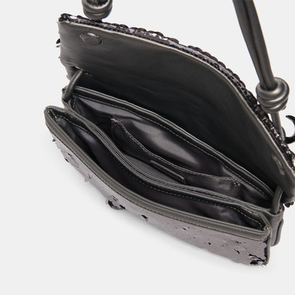 Alice Gunmetal Sequin Shoulder Bag - Dolce Vita