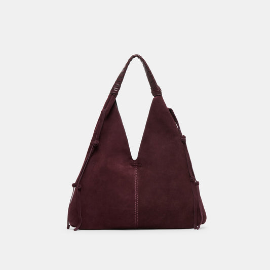 Merrick Burgundy Suede Tote - Dolce Vita