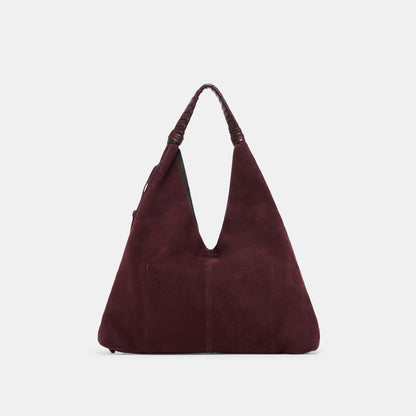 Merrick Burgundy Suede Tote - Dolce Vita