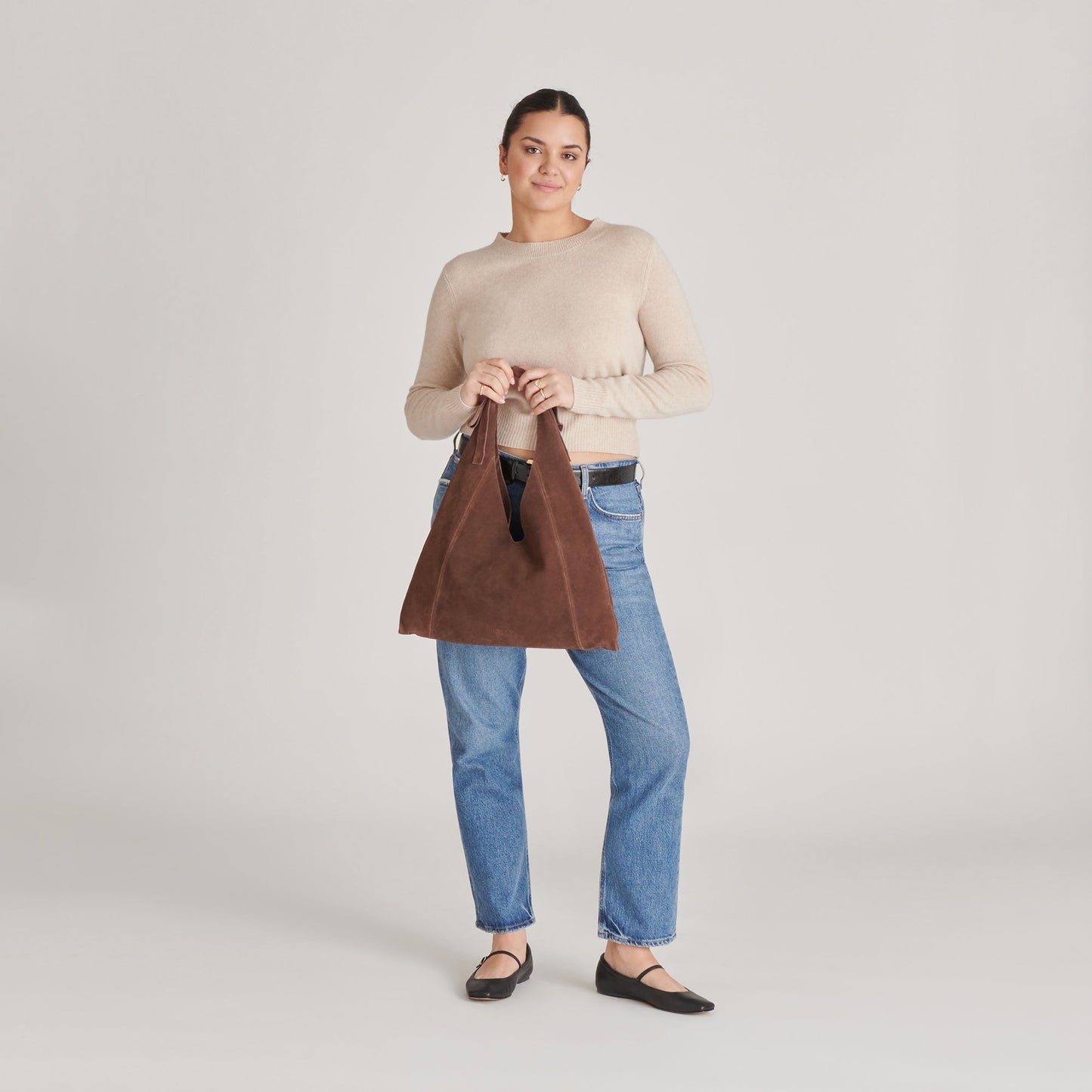Marie Chocolate Suede Tote - Dolce Vita