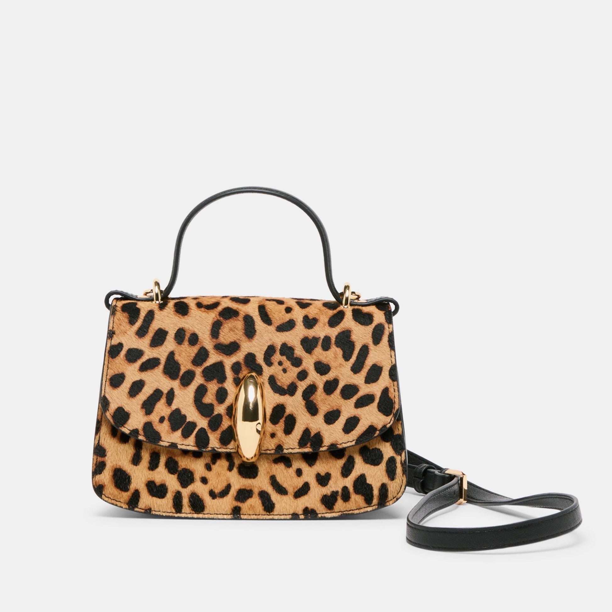 Lucia Leopard Calf Hair Crossbody - Dolce Vita