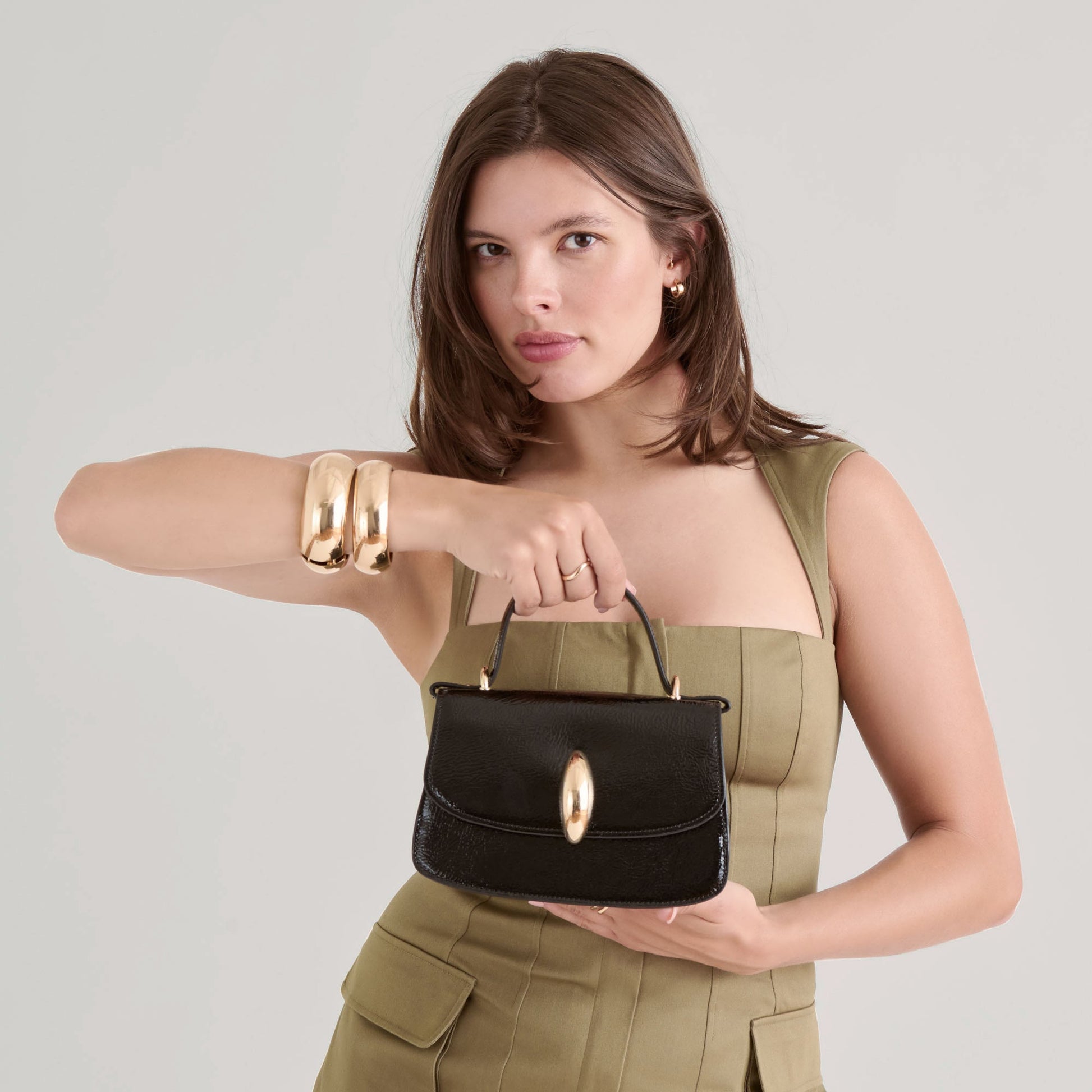 Lucia Black Crackled Stella Crossbody - Dolce Vita