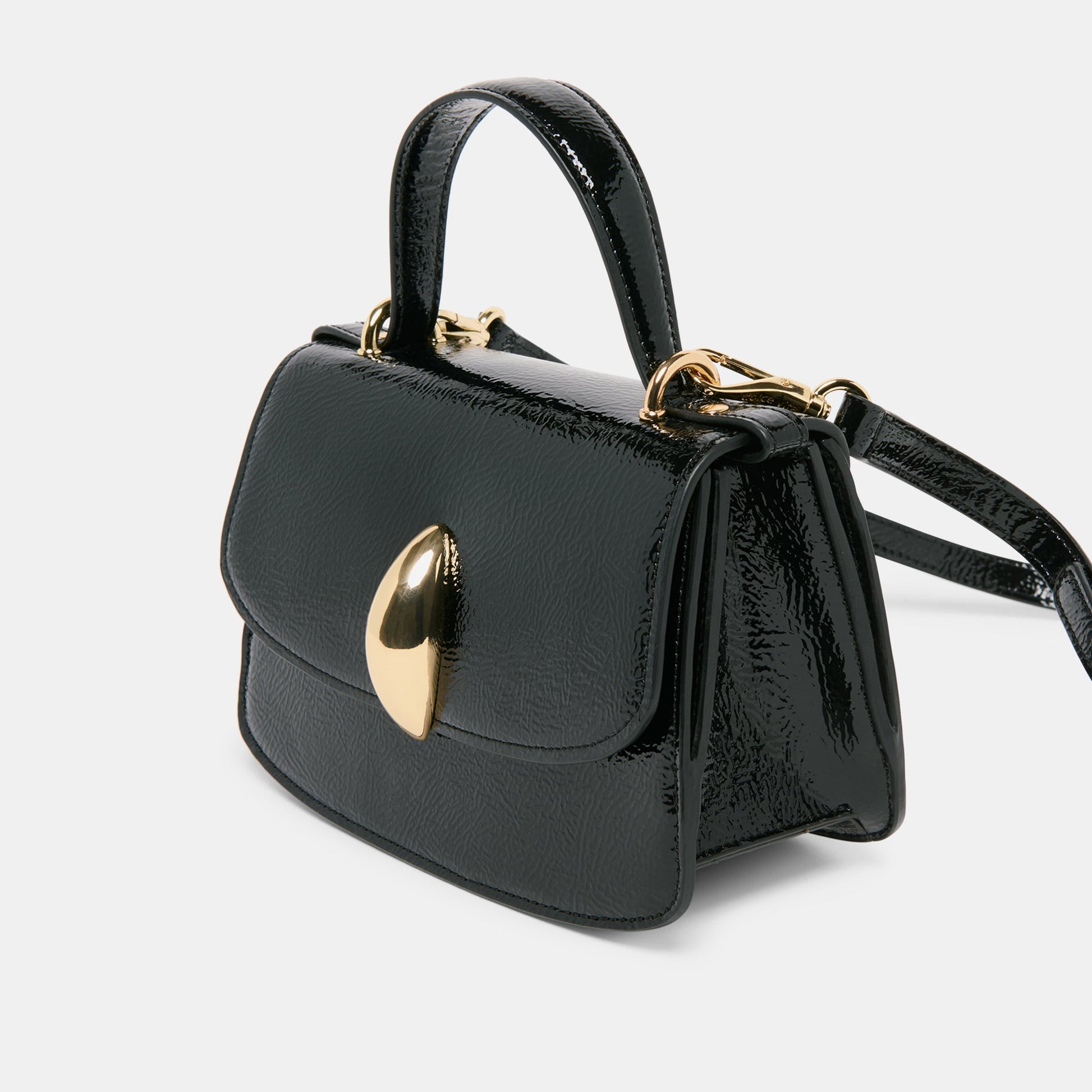 Lucia Black Crackled Stella Crossbody - Dolce Vita