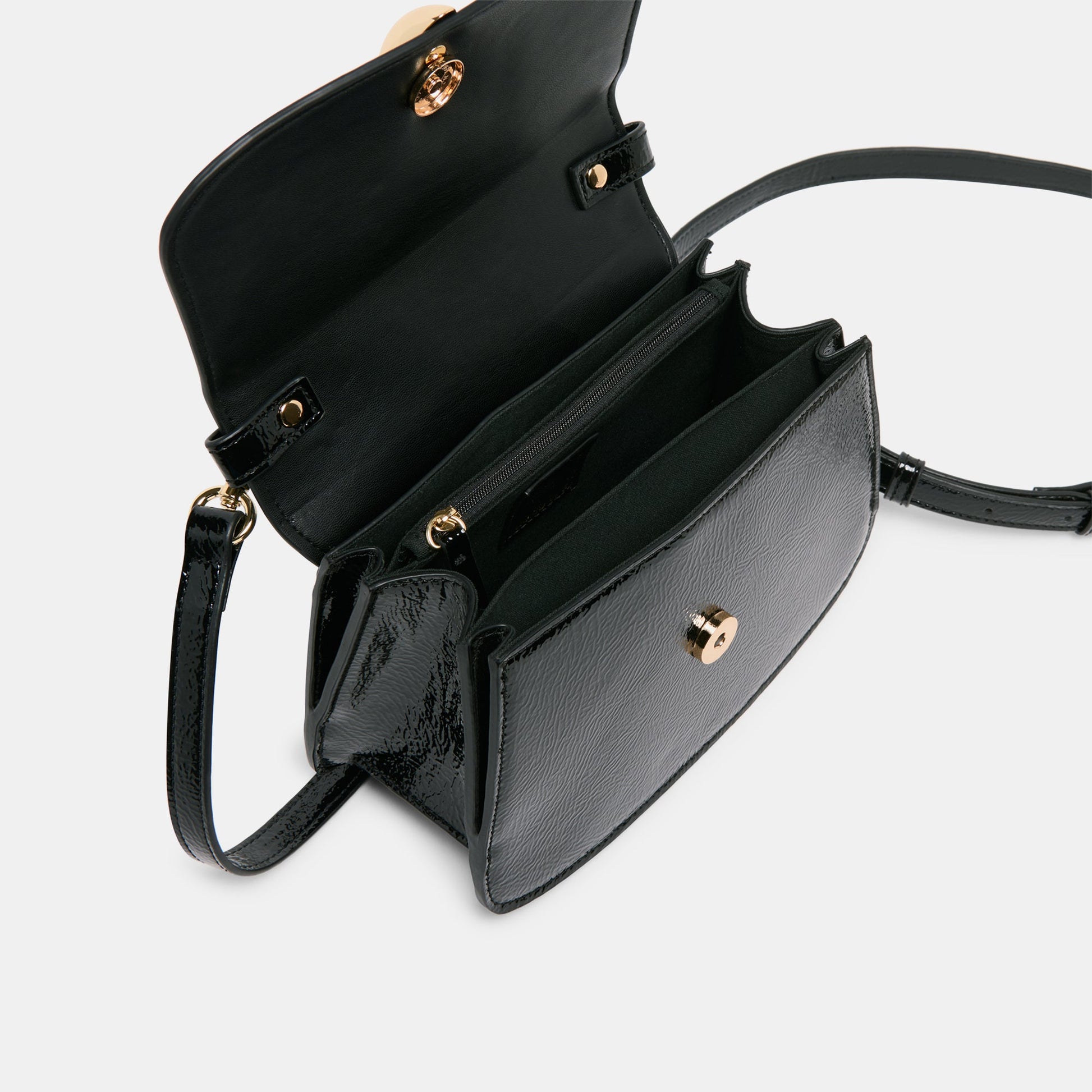 Lucia Black Crackled Stella Crossbody - Dolce Vita