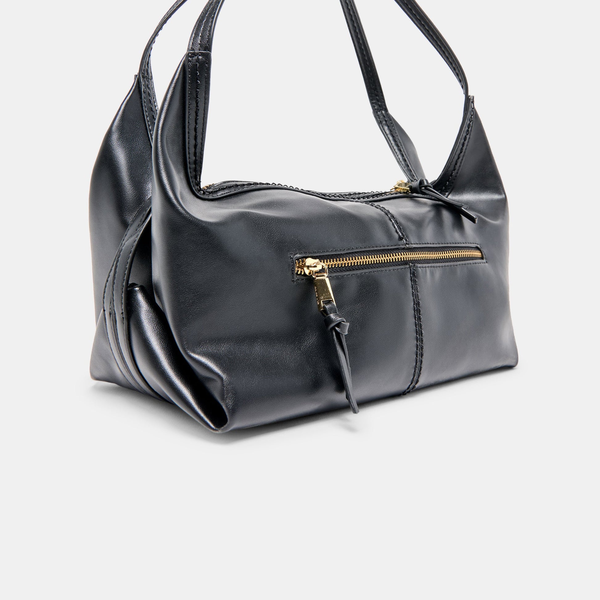 Billy Black Leather Shoulder Bag - Dolce Vita