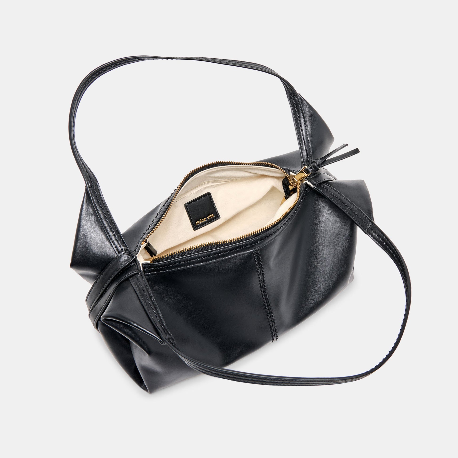 Billy Black Leather Shoulder Bag - Dolce Vita