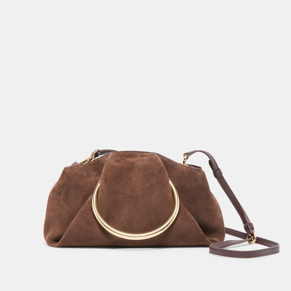 Channing Espresso Suede Handbag - Dolce Vita