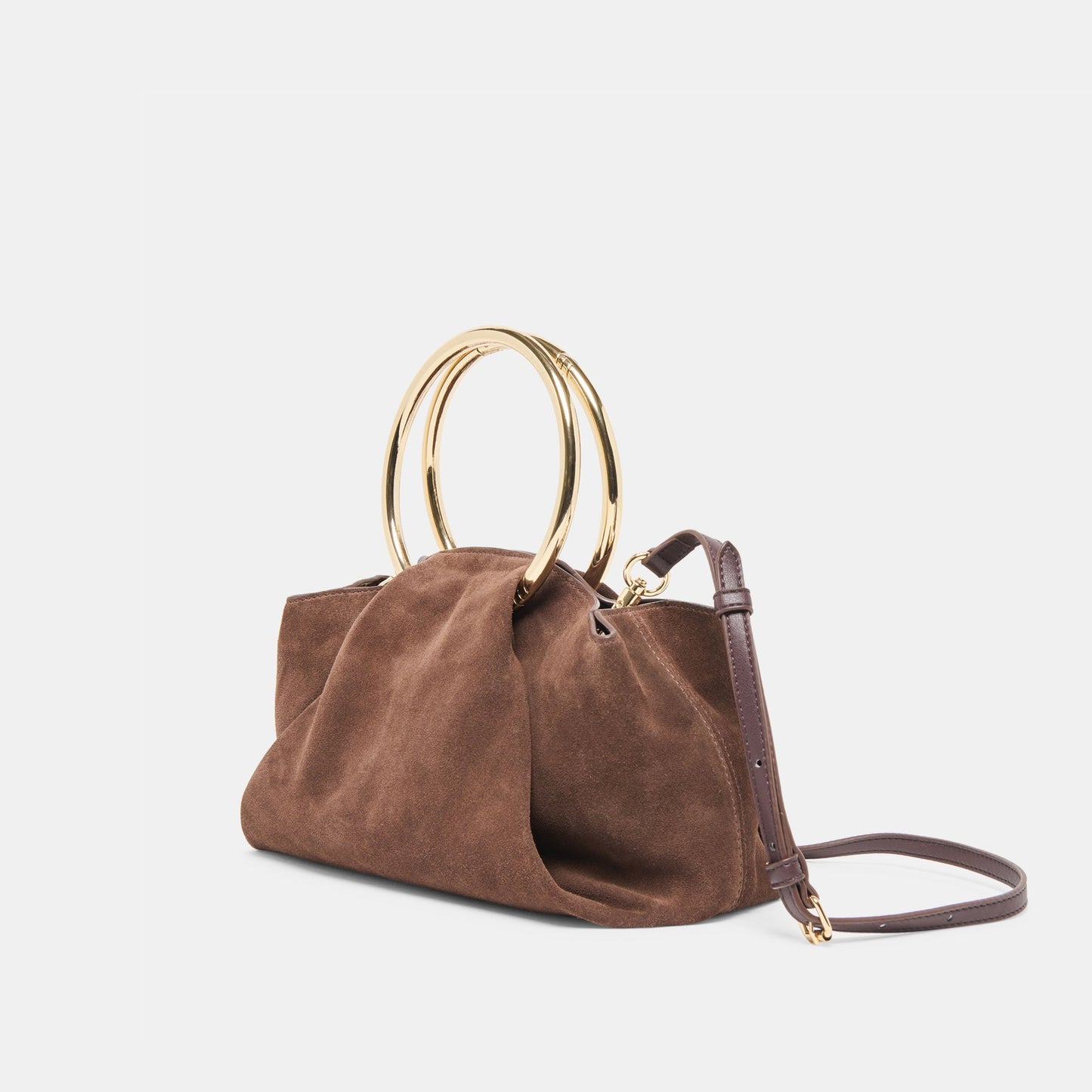 Channing Espresso Suede Handbag - Dolce Vita