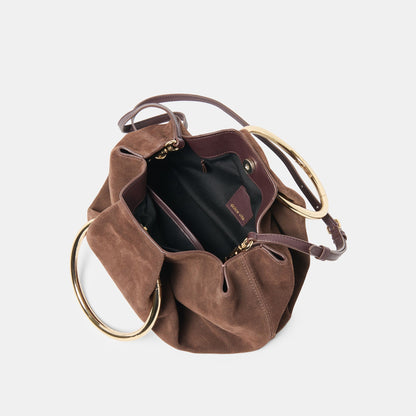 Channing Espresso Suede Handbag - Dolce Vita