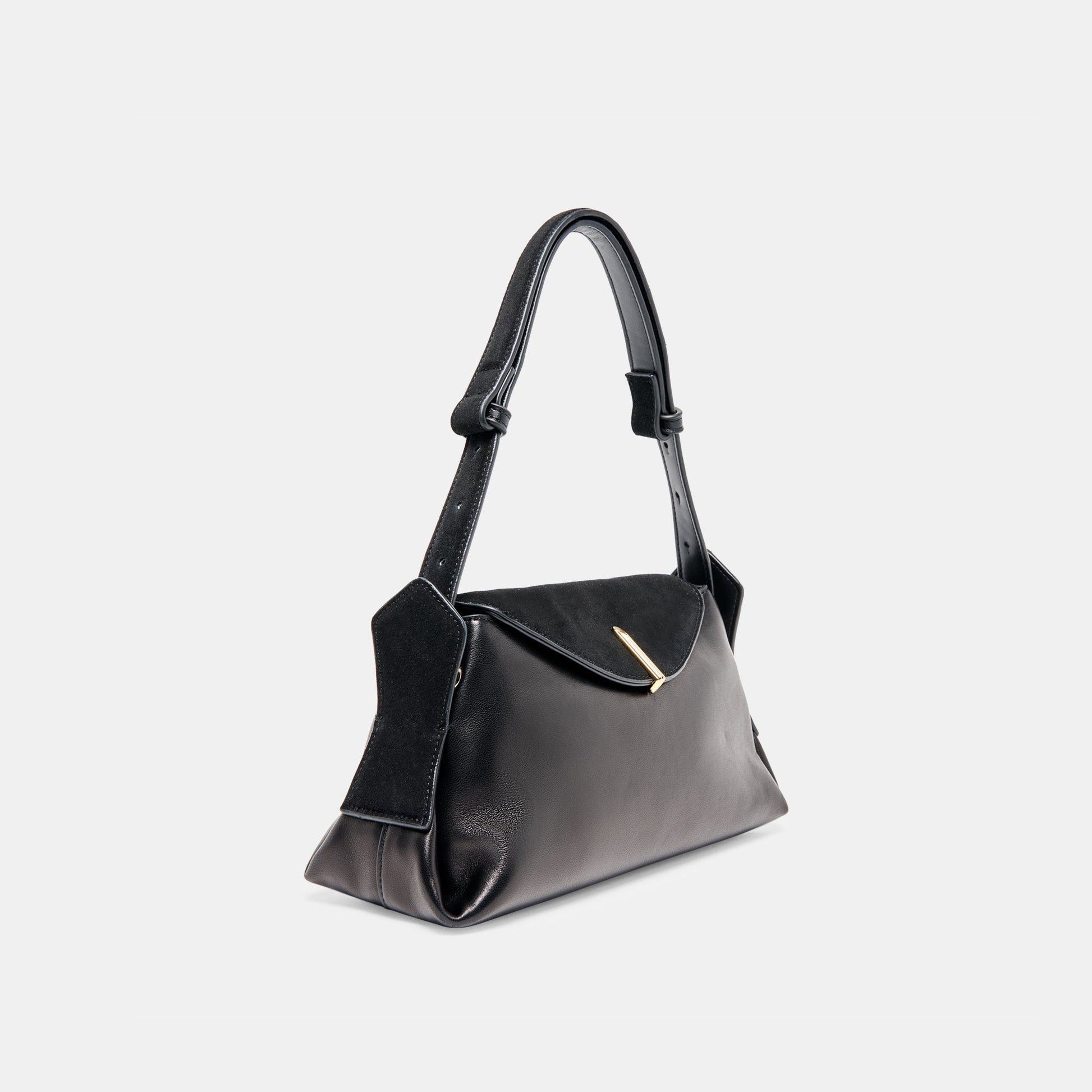 Devyn Black Leather Shoulder Bag - Dolce Vita