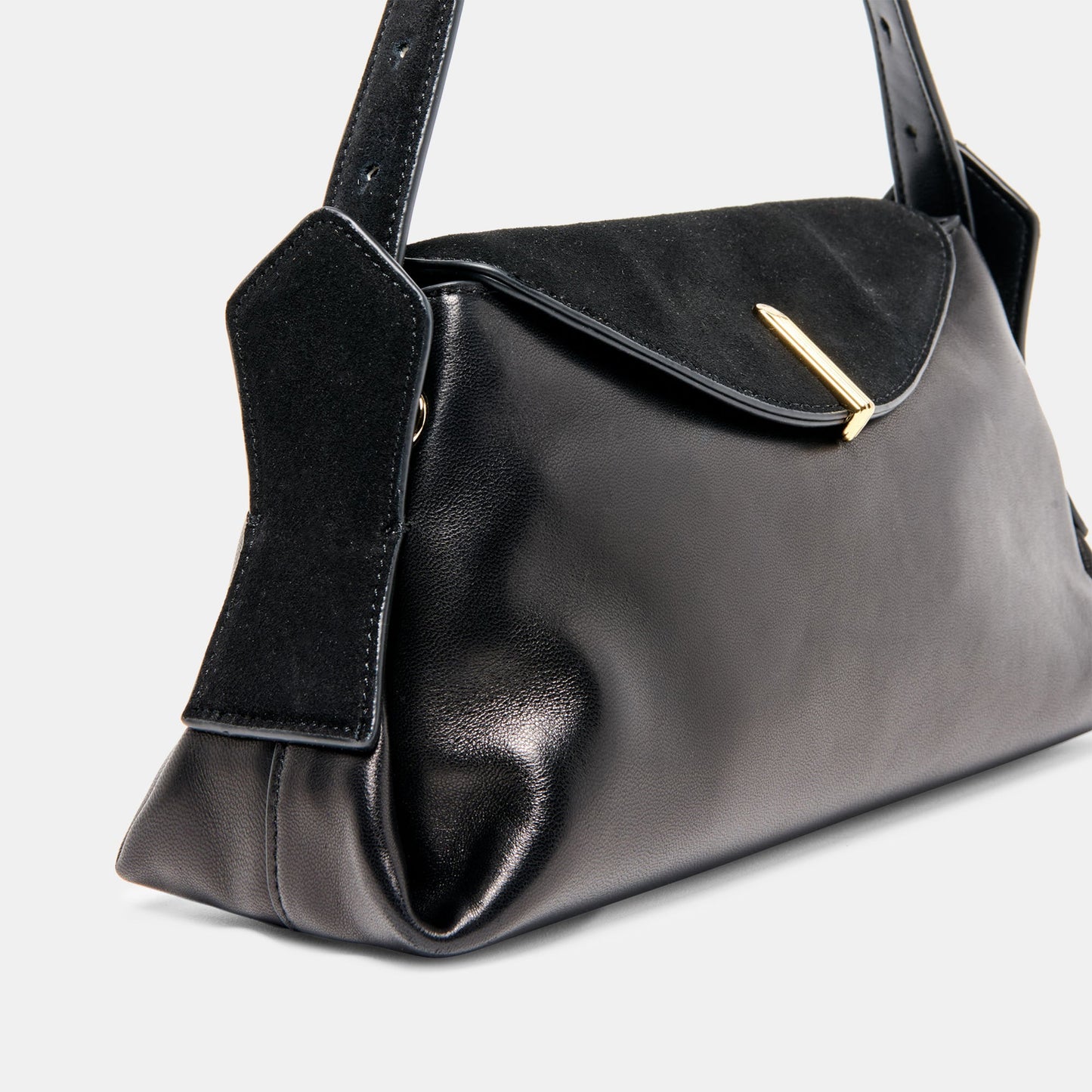 Devyn Black Leather Shoulder Bag - Dolce Vita