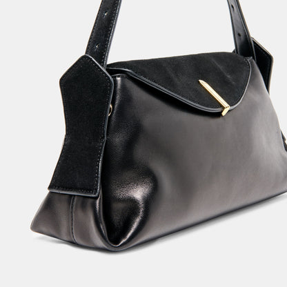 Devyn Black Leather Shoulder Bag - Dolce Vita