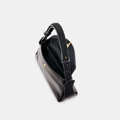 Devyn Black Leather Shoulder Bag - Dolce Vita