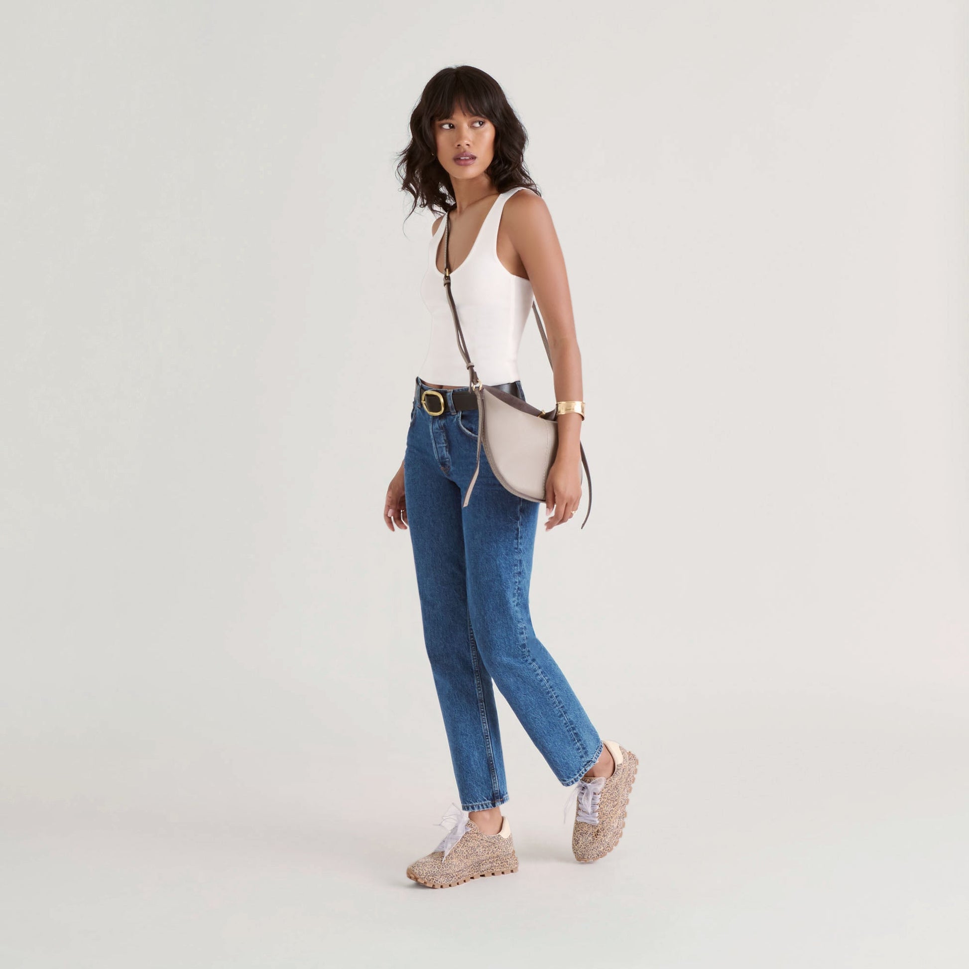 Burano Grey Leather Crossbody - Dolce Vita