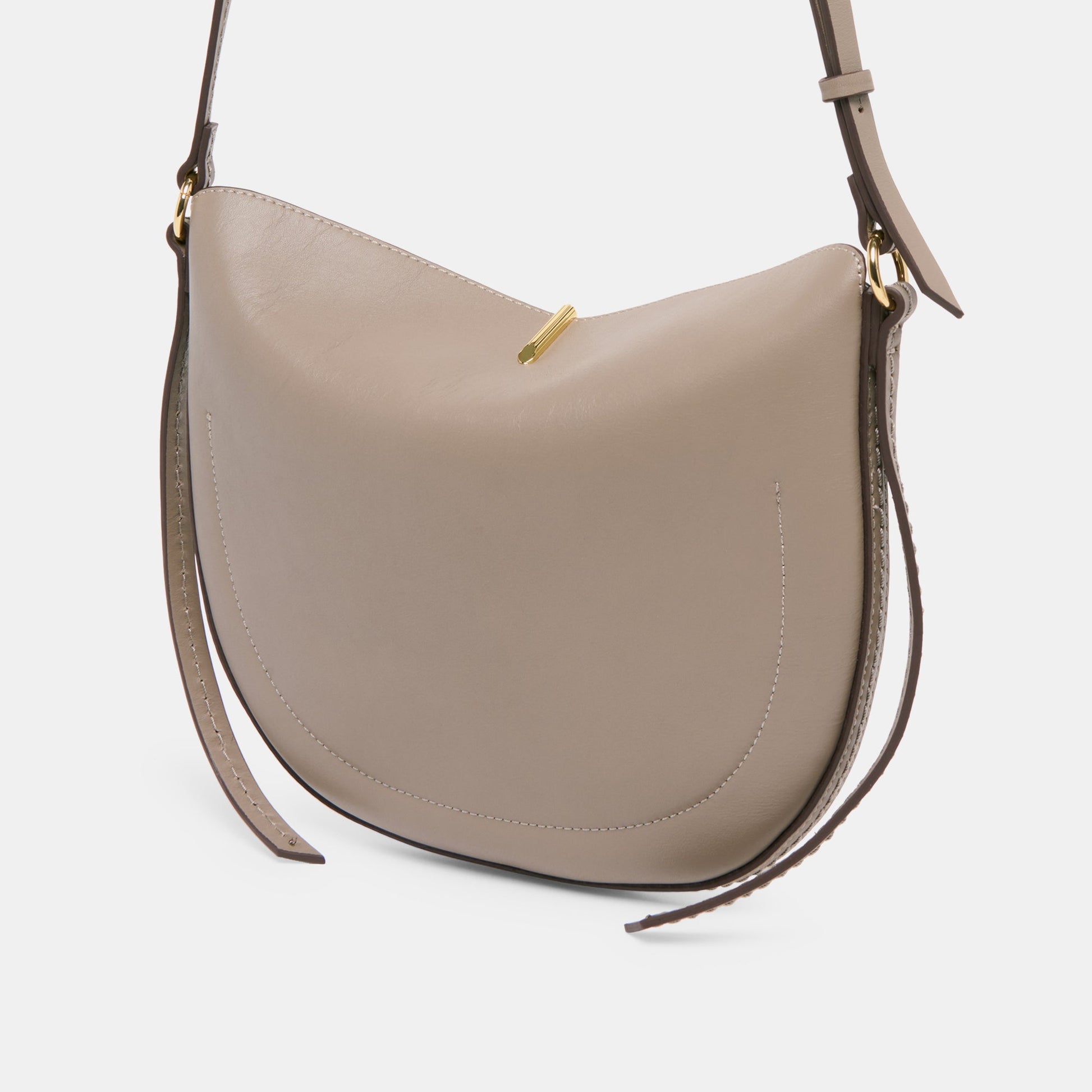 Burano Grey Leather Crossbody - Dolce Vita