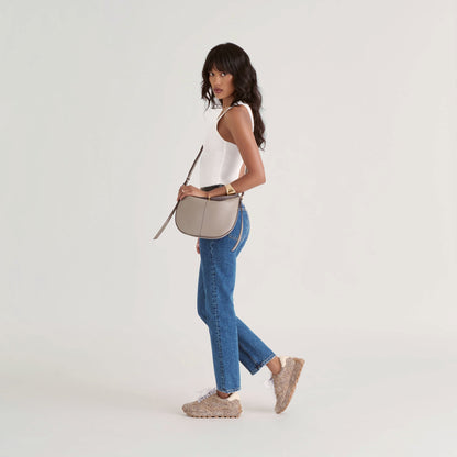 Burano Grey Leather Crossbody - Dolce Vita