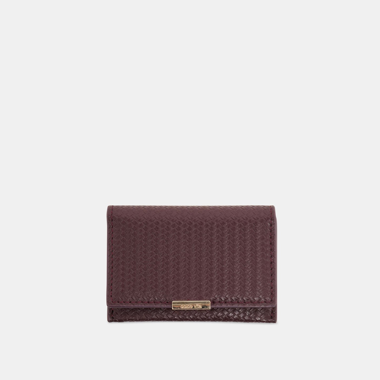 Mini-Me Burgundy Woven Stella Wallet - Dolce Vita