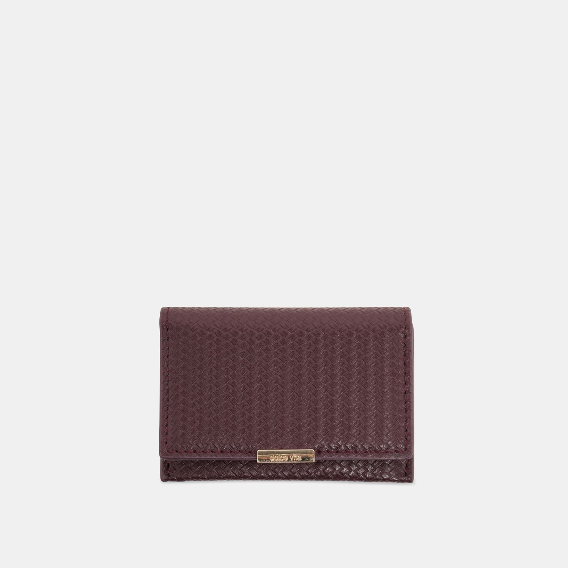 Mini-Me Burgundy Woven Stella Wallet - Dolce Vita