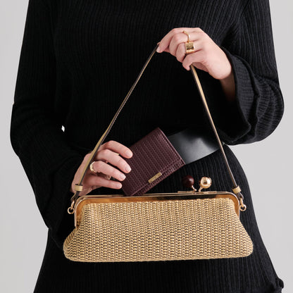 Mini-Me Burgundy Woven Stella Wallet - Dolce Vita