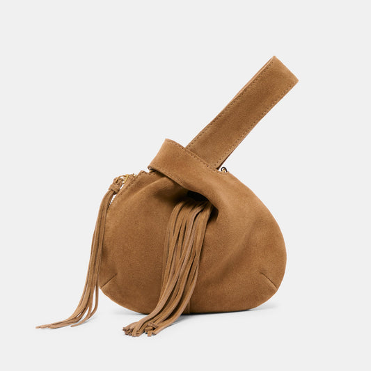 Zury Camel Suede Handbag - Dolce Vita