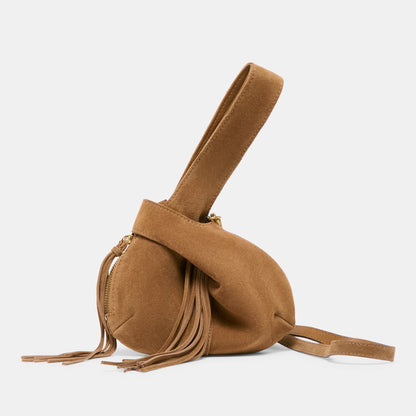 Zury Camel Suede Handbag - Dolce Vita