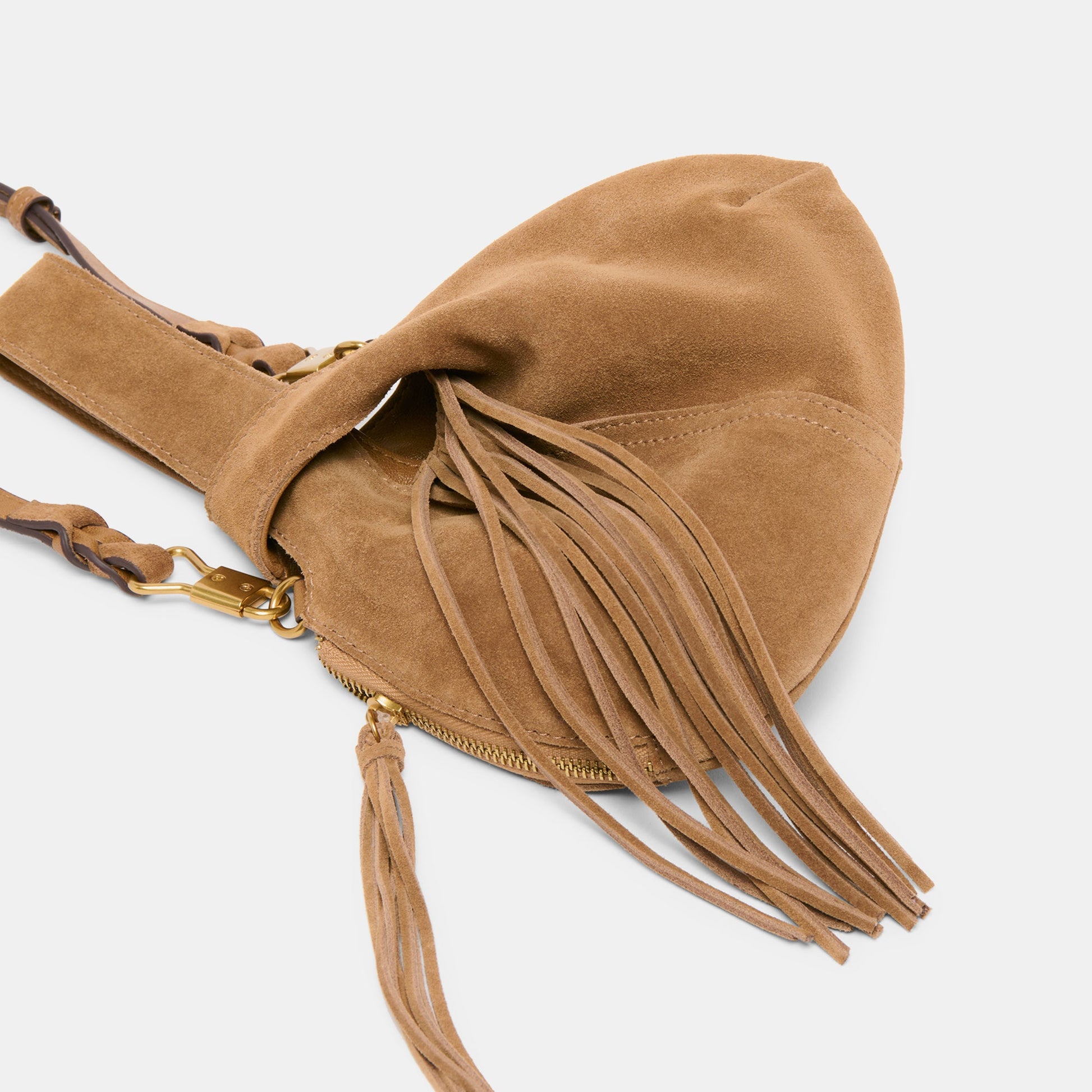 Zury Camel Suede Handbag - Dolce Vita