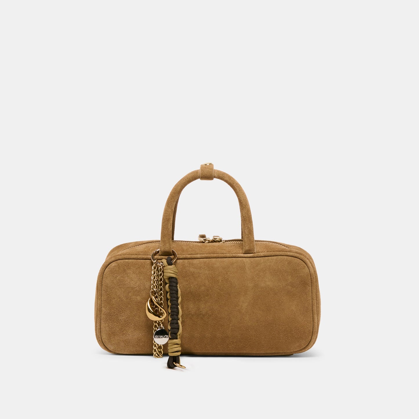 SANTINA HANDBAG TAUPE SUEDE - Dolce Vita