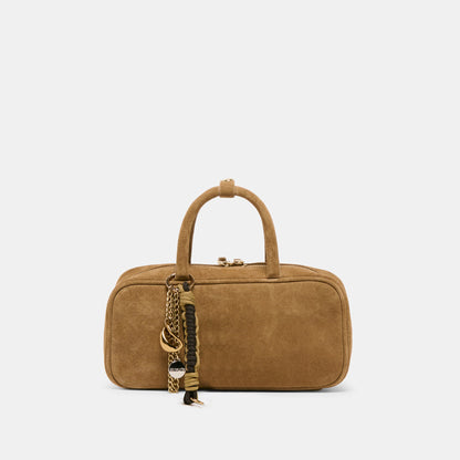 SANTINA HANDBAG TAUPE SUEDE - Dolce Vita