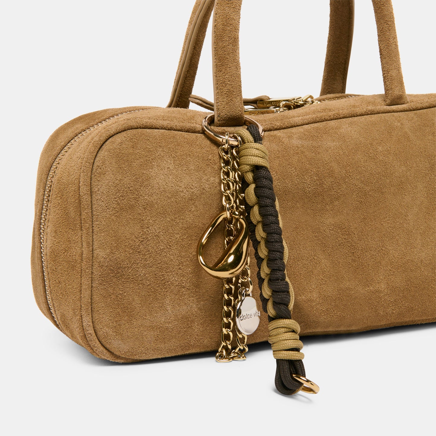 SANTINA HANDBAG TAUPE SUEDE - Dolce Vita