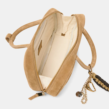 SANTINA HANDBAG TAUPE SUEDE - Dolce Vita