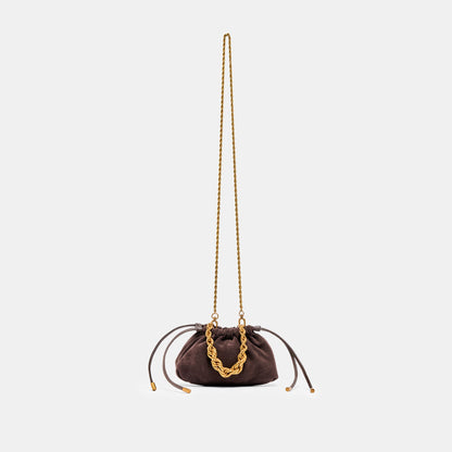 Cleo Espresso Suede Crossbody - Dolce Vita