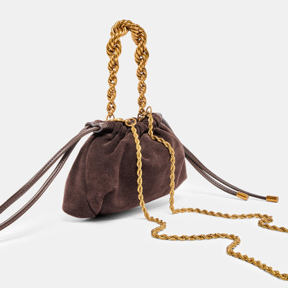 Cleo Espresso Suede Crossbody - Dolce Vita