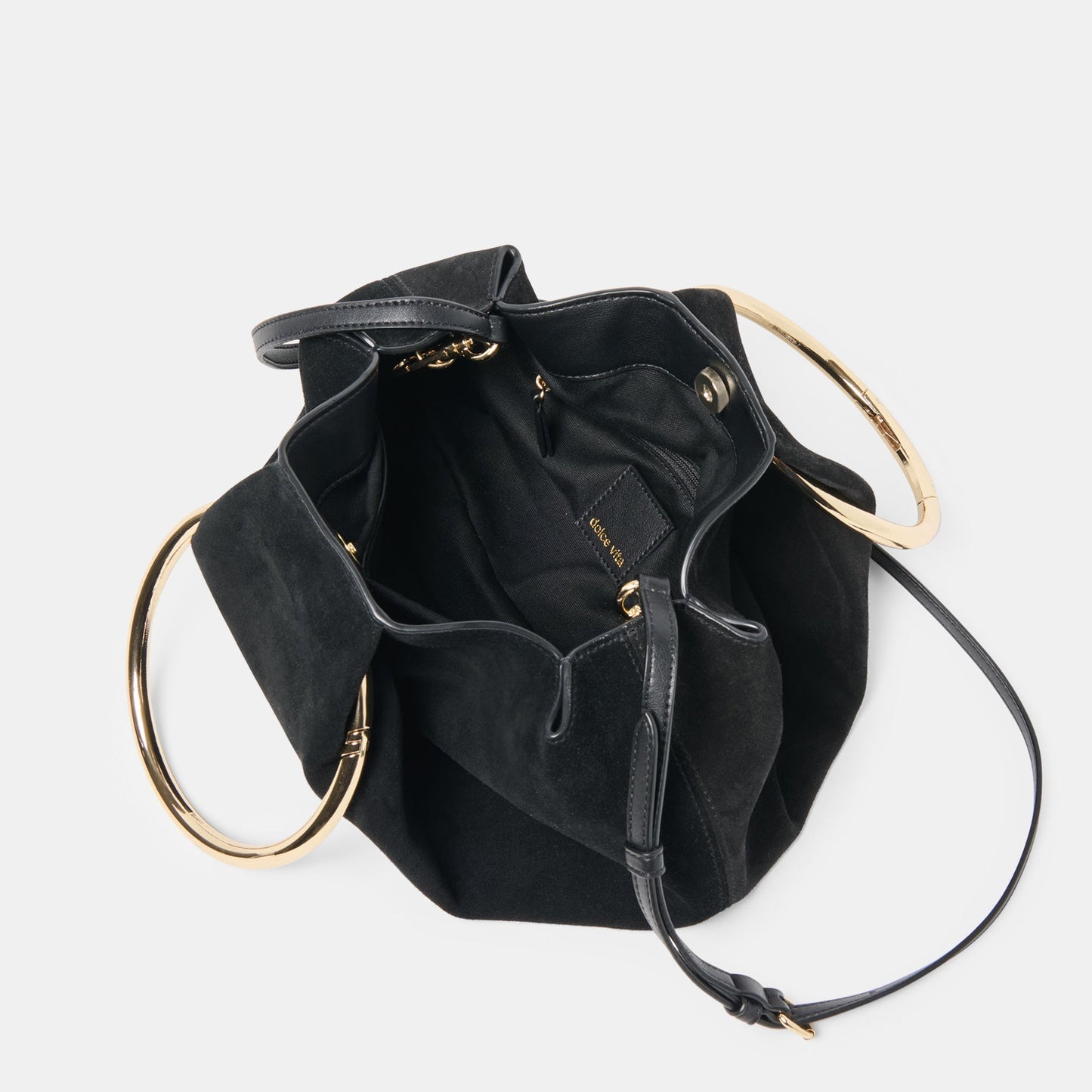 Channing Black Suede Handbag - Dolce Vita