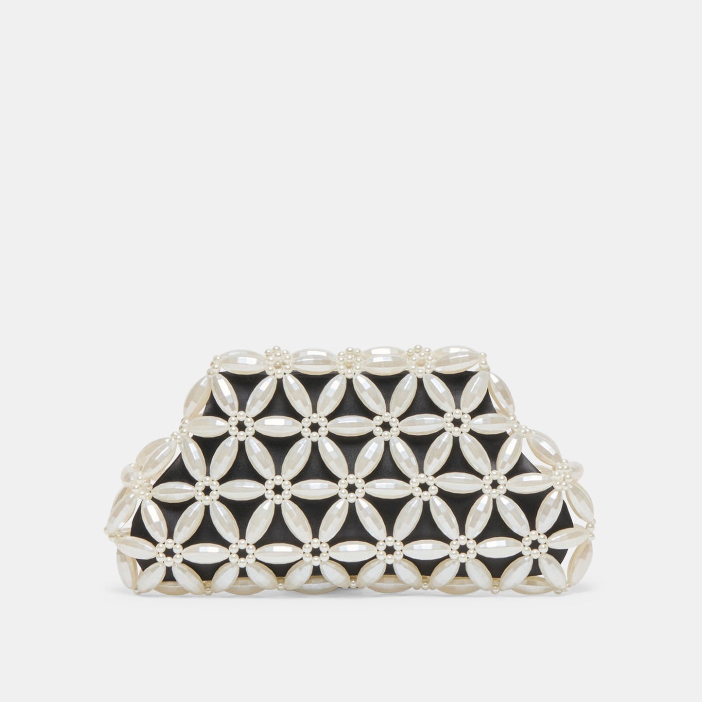 Marlow Black Satin Pearl Clutch - Dolce Vita