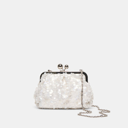 Kendall White Sequin Clutch - Dolce Vita