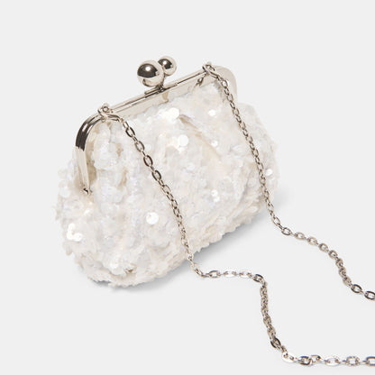 Kendall White Sequin Clutch - Dolce Vita