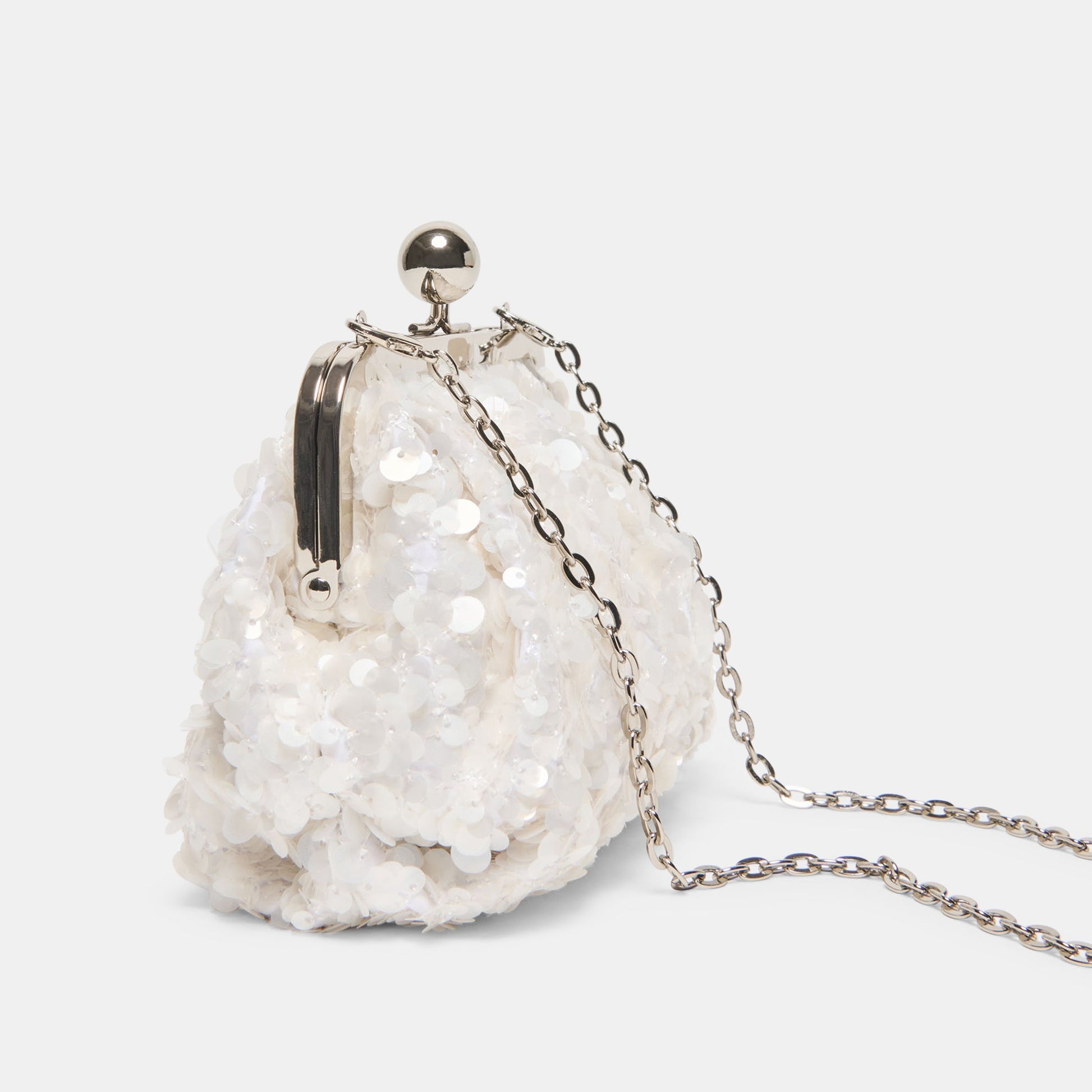 Kendall White Sequin Clutch - Dolce Vita