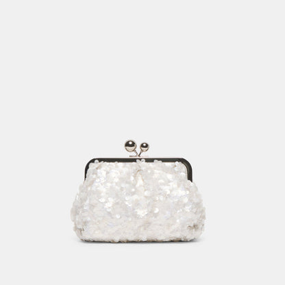 Kendall White Sequin Clutch - Dolce Vita