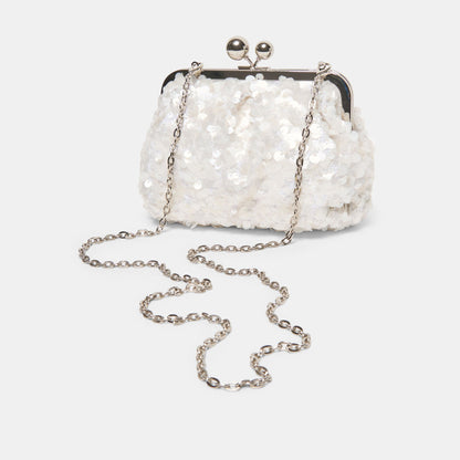 Kendall White Sequin Clutch - Dolce Vita