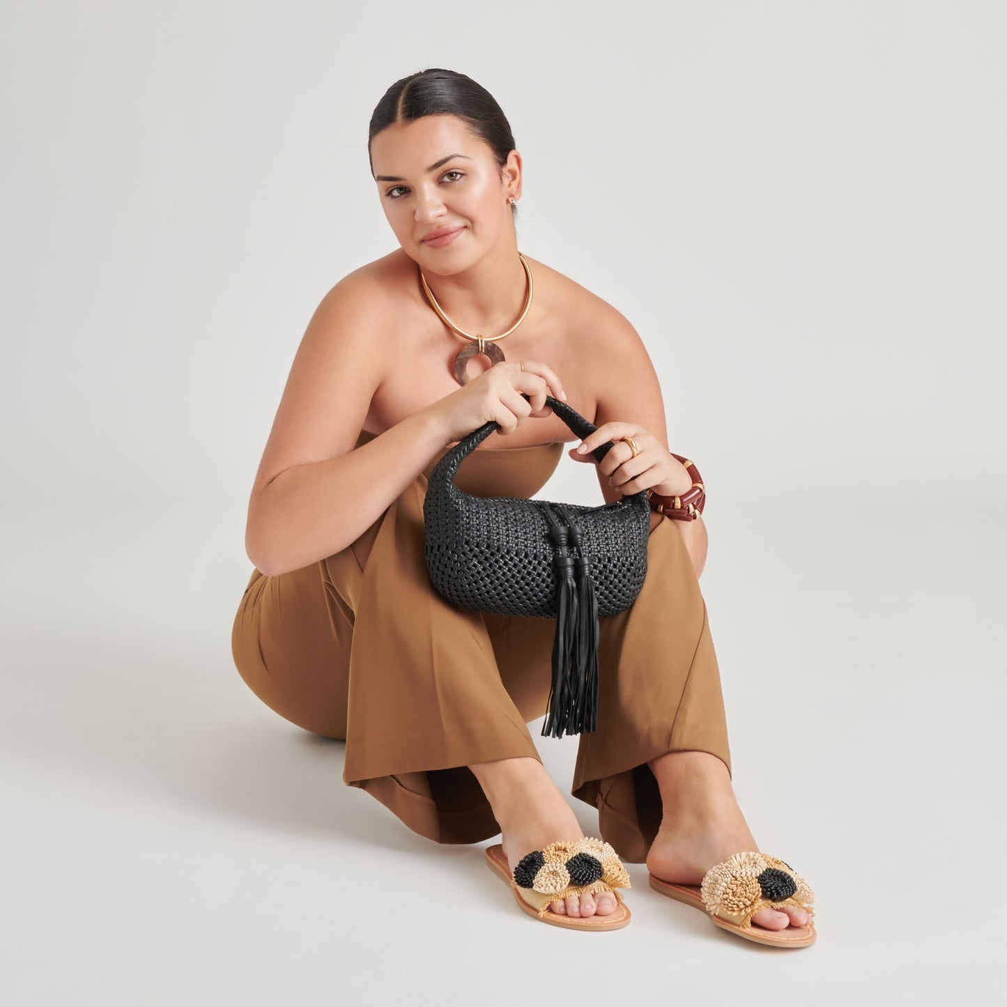 Zenia Black Leather Handbag - Dolce Vita