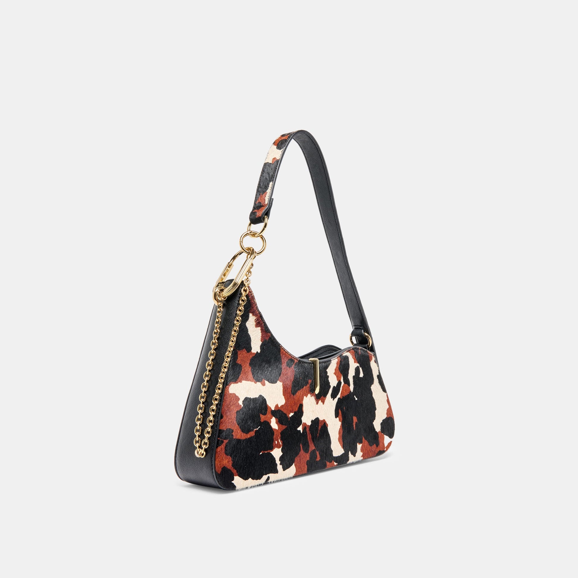 Prya Brown Printed Calf Hair Shoulder Bag - Dolce Vita