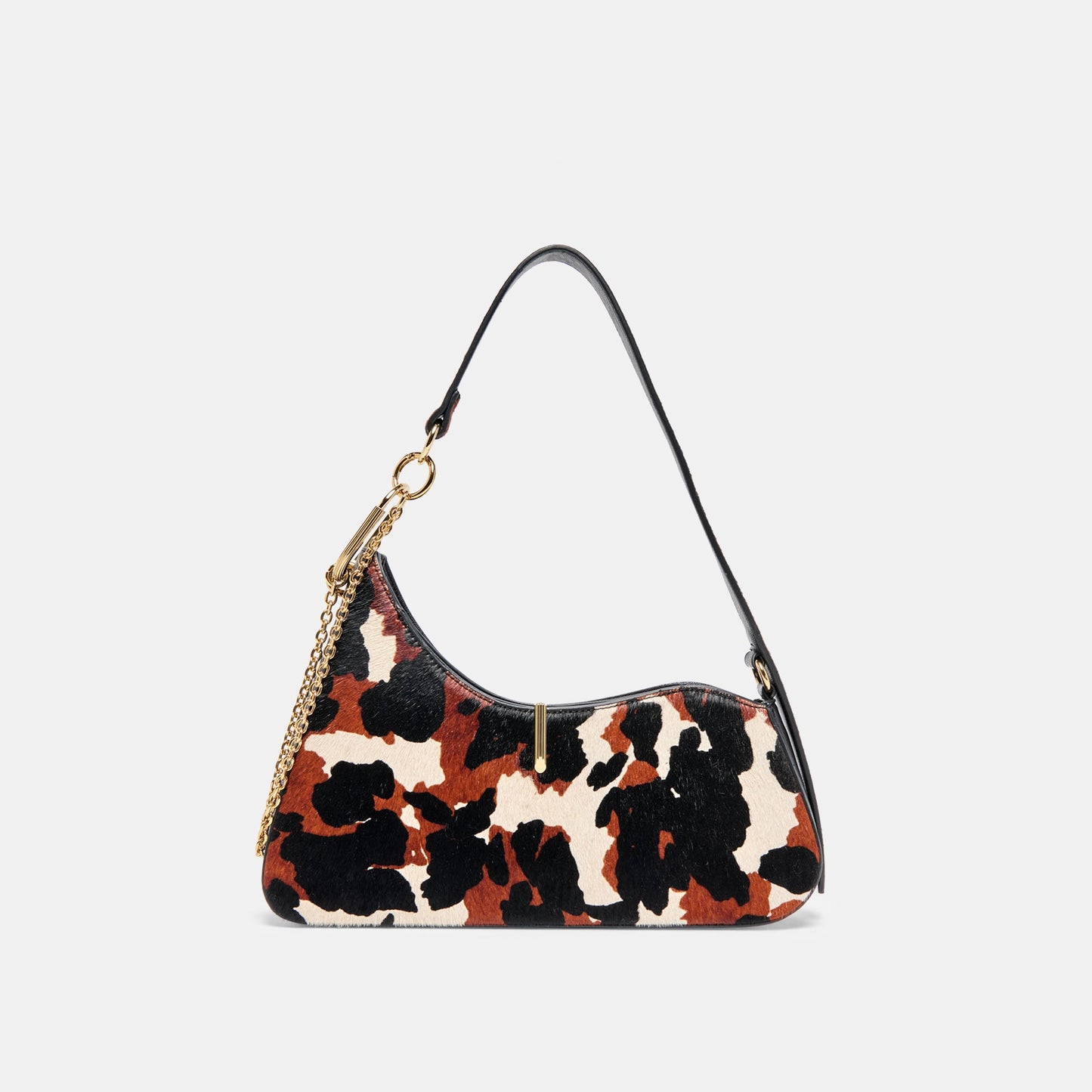 Prya Brown Printed Calf Hair Shoulder Bag - Dolce Vita