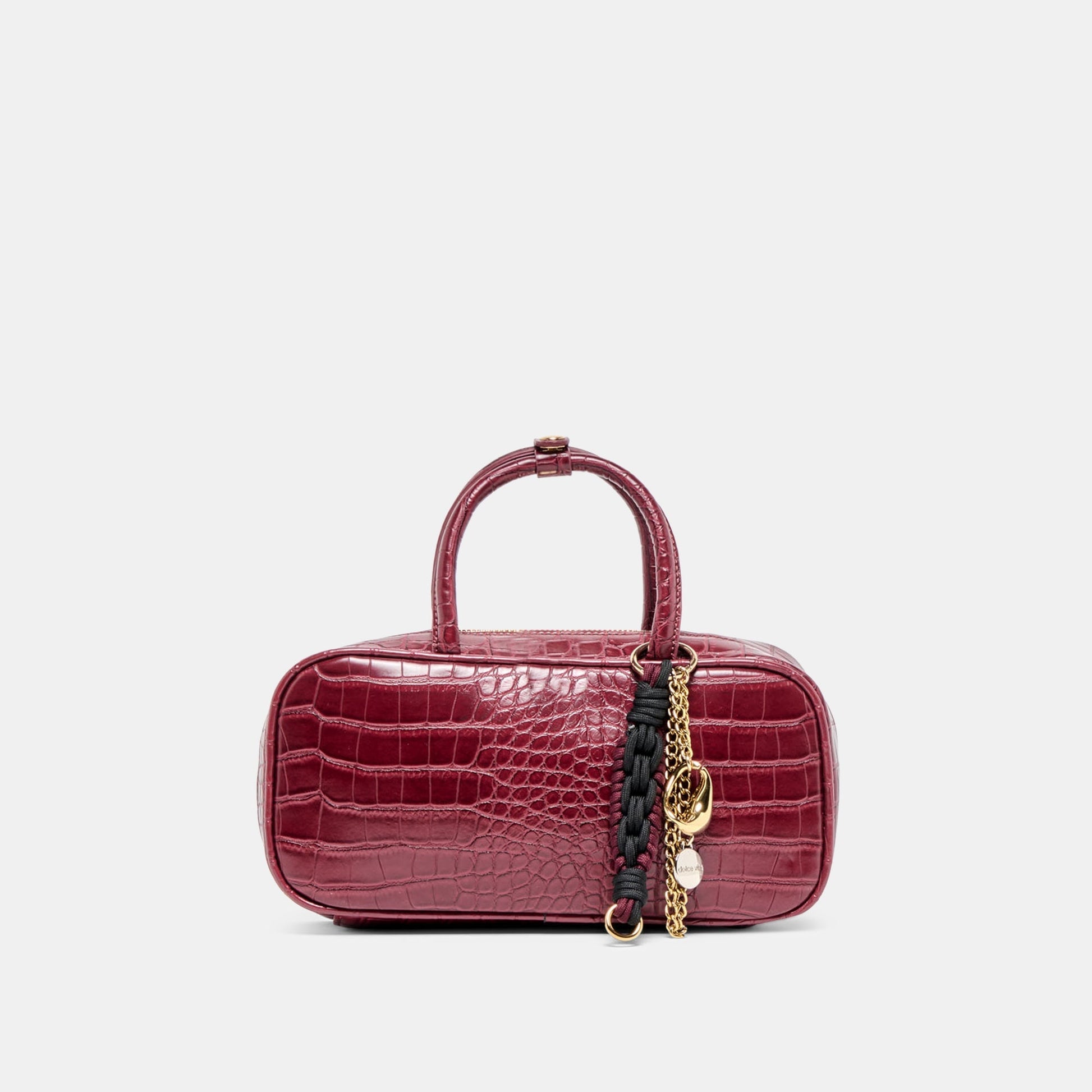 Flyn Burgundy Croco Stella Handbag - Dolce Vita