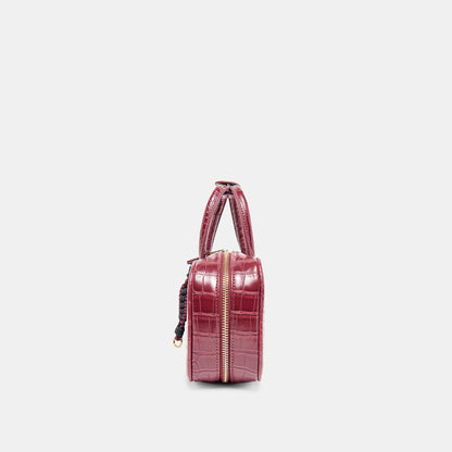 Flyn Burgundy Croco Stella Handbag - Dolce Vita