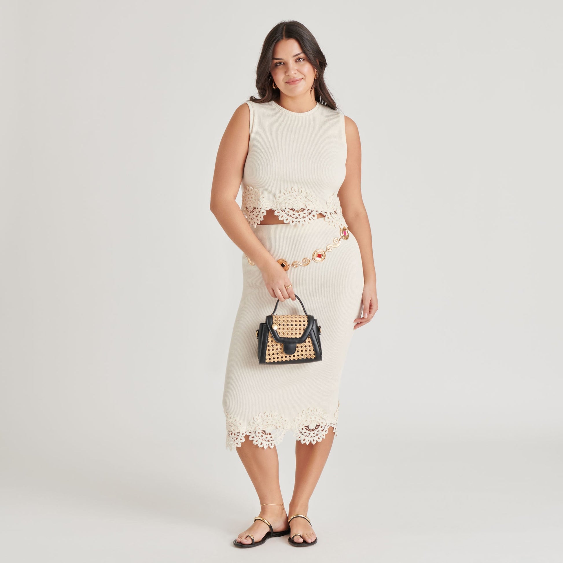 TROPEZ CROSSBODY BLACK NATURAL CANE - Dolce Vita