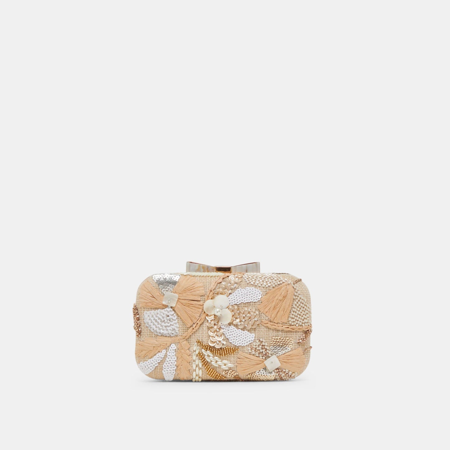 DAISY CLUTCH NATURAL MULTI BEADED - Dolce Vita