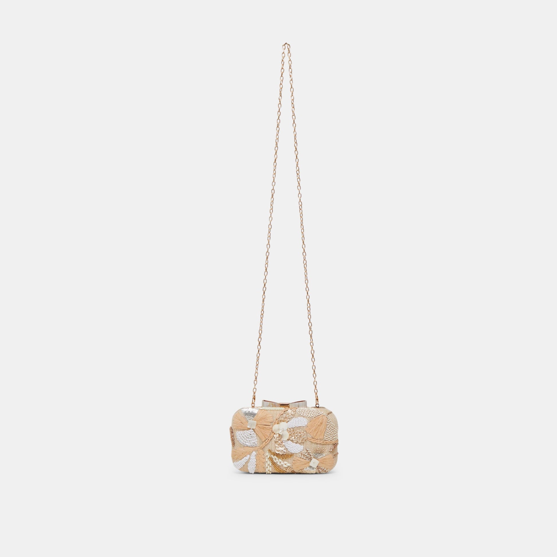 DAISY CLUTCH NATURAL MULTI BEADED - Dolce Vita