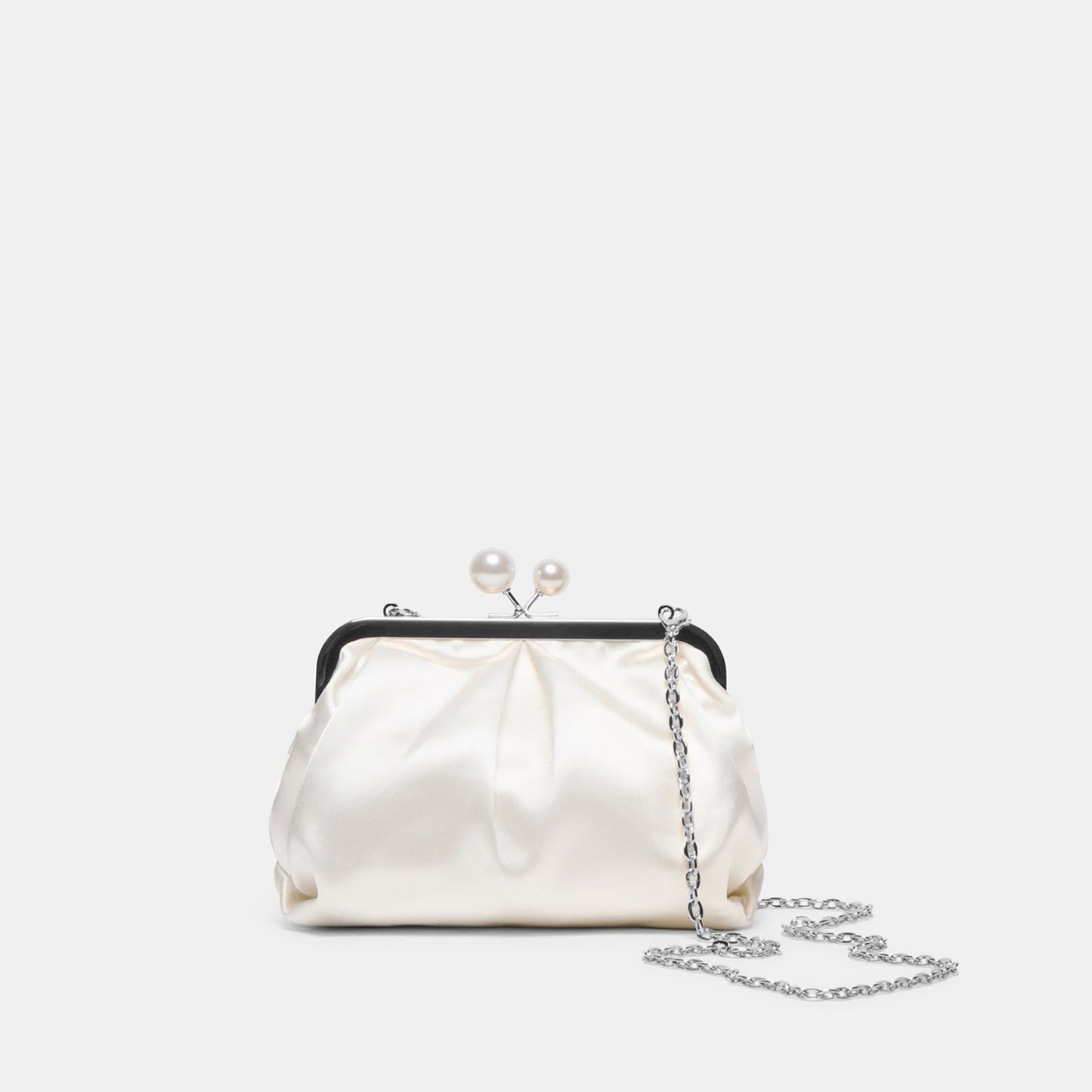 Kendall White Satin Clutch - Dolce Vita